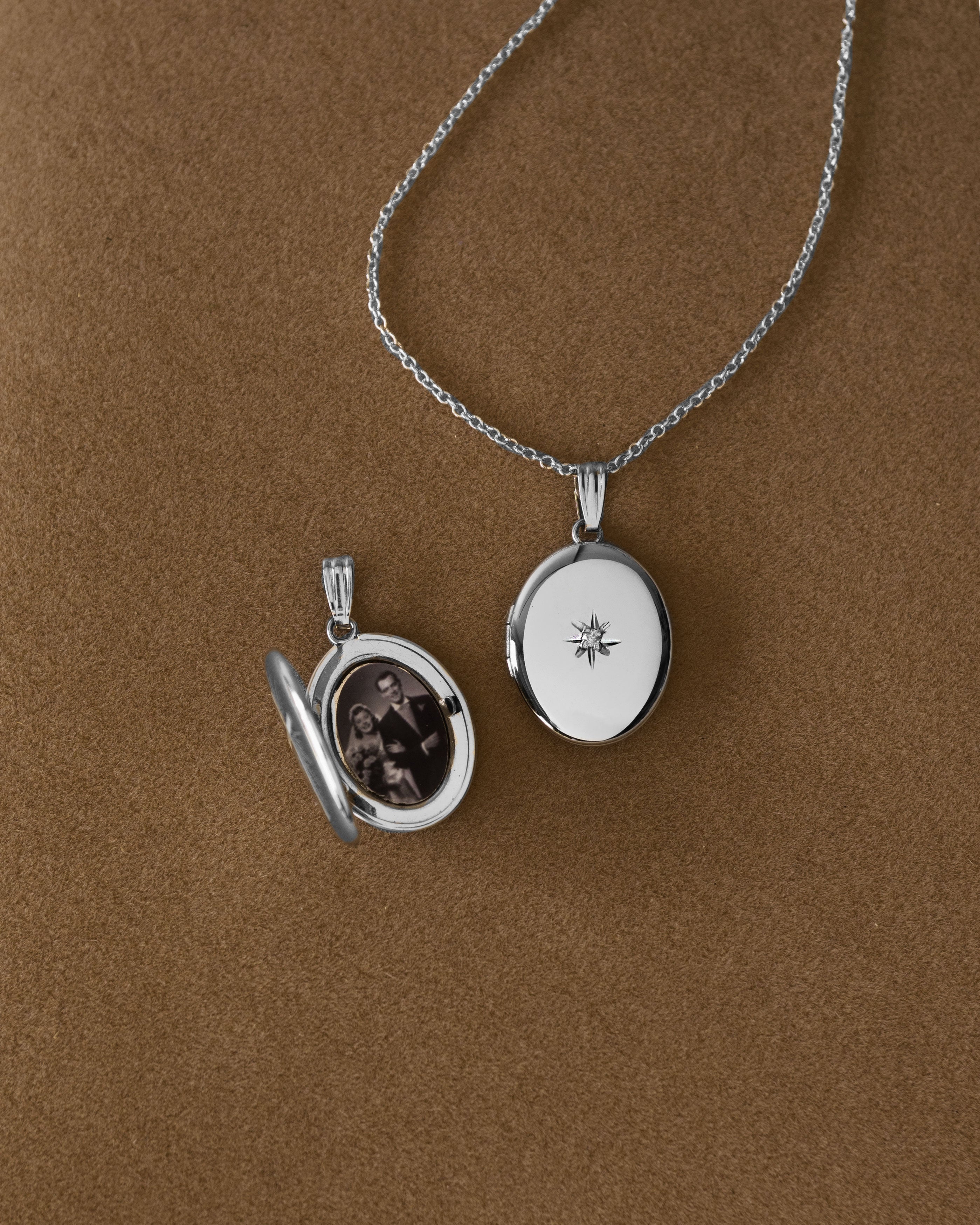 Diamond Starburst Oval Locket - Silver – Kindred Row