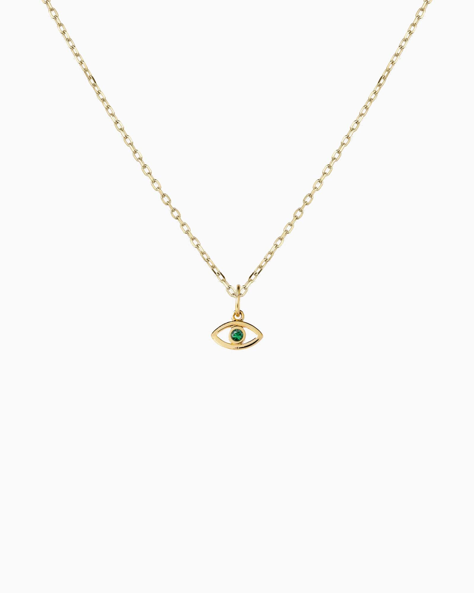 Evil Eye Charm Necklace, Emerald – Kindred Row