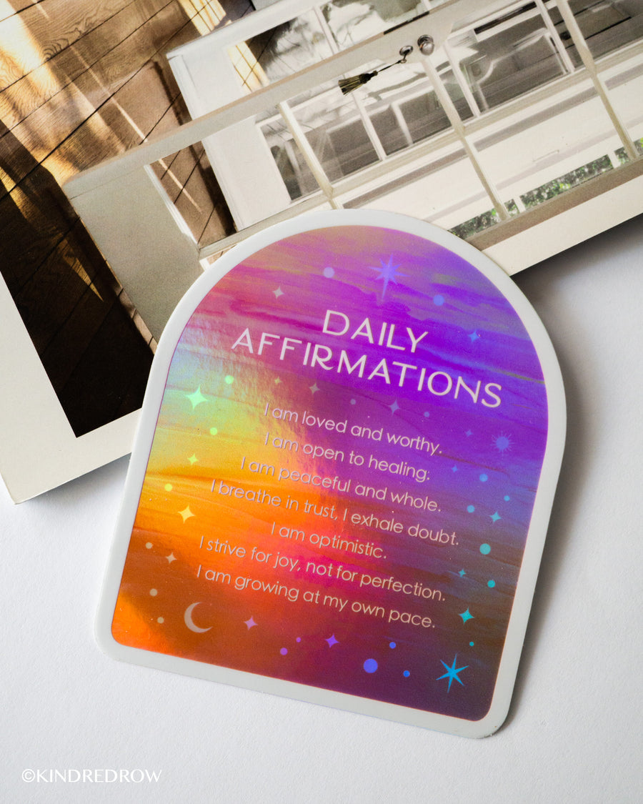 Daily Affirmations Holographic Sticker