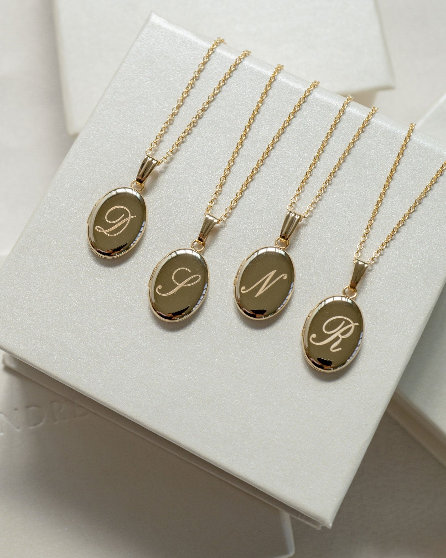 Monogram Personalized Oval Locket, Gold Filled, Silver, Minimalist Gifts, Engraved Necklace
