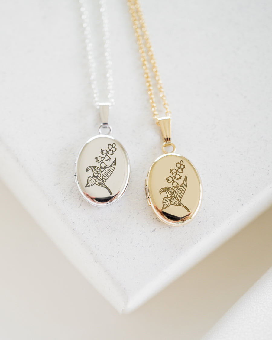 Lily of the Valley Oval Locket
