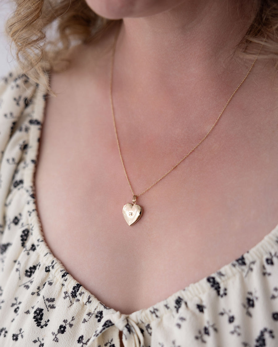 Diamond Starburst Heart Locket
