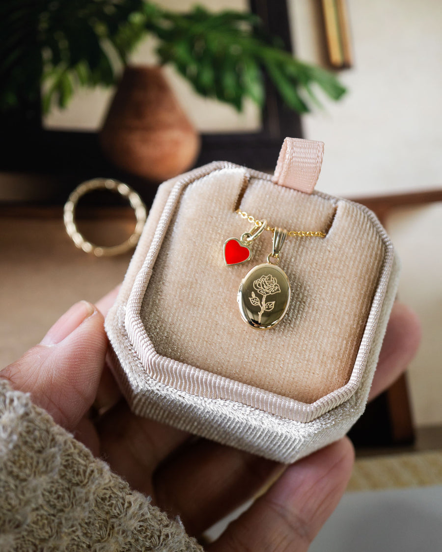 Tiny Red Heart Enamel Charm