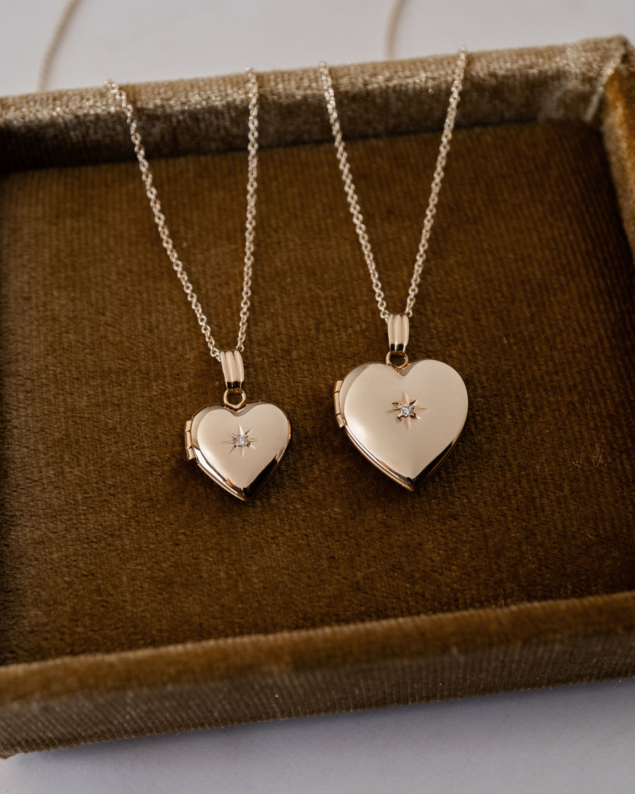 Diamond Starburst Heart Locket