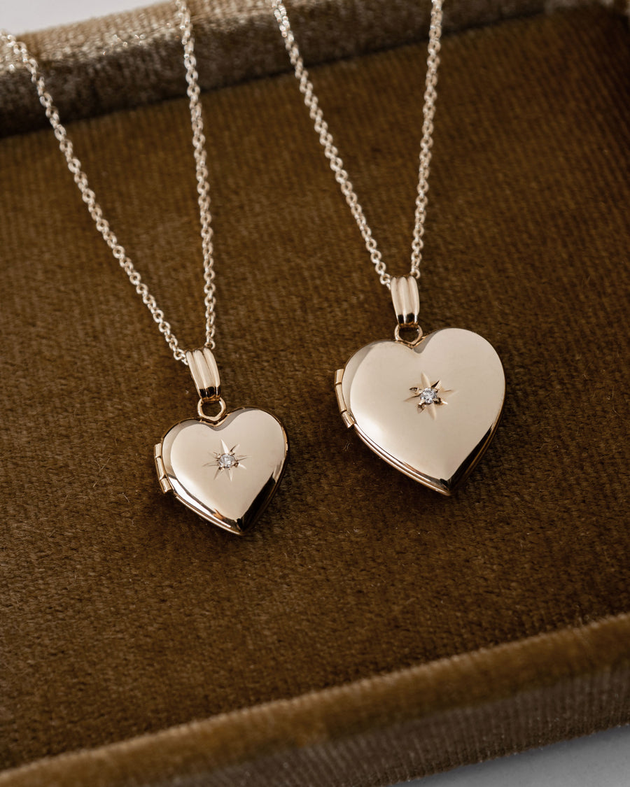 Diamond Starburst Heart Locket