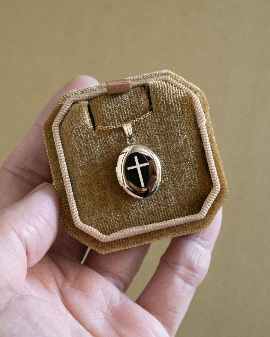 Cross Oval Locket