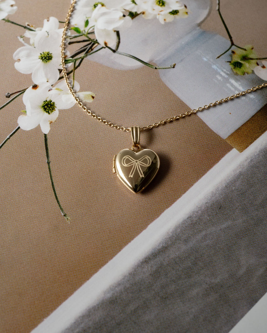 Bow Heart Locket