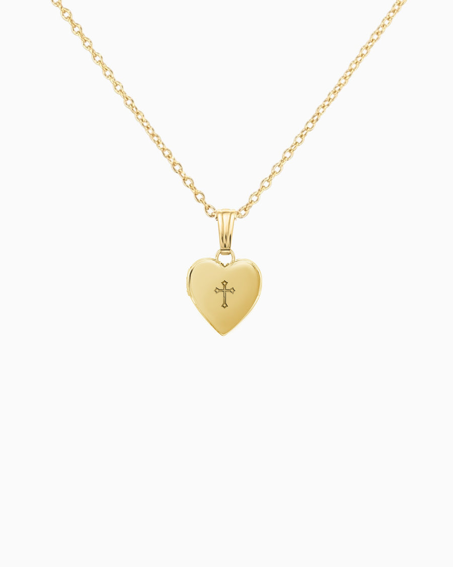 East Syriac Cross Heart Locket