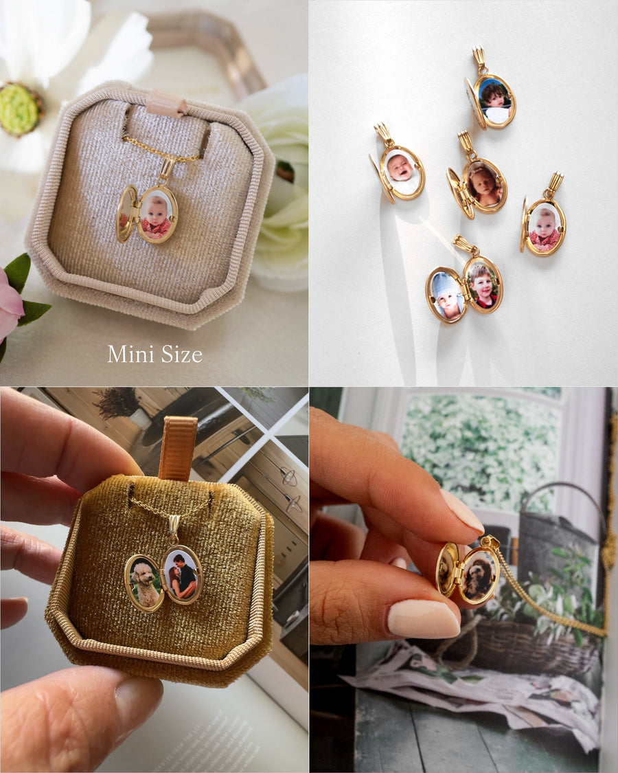 Diamond Starburst Oval Locket