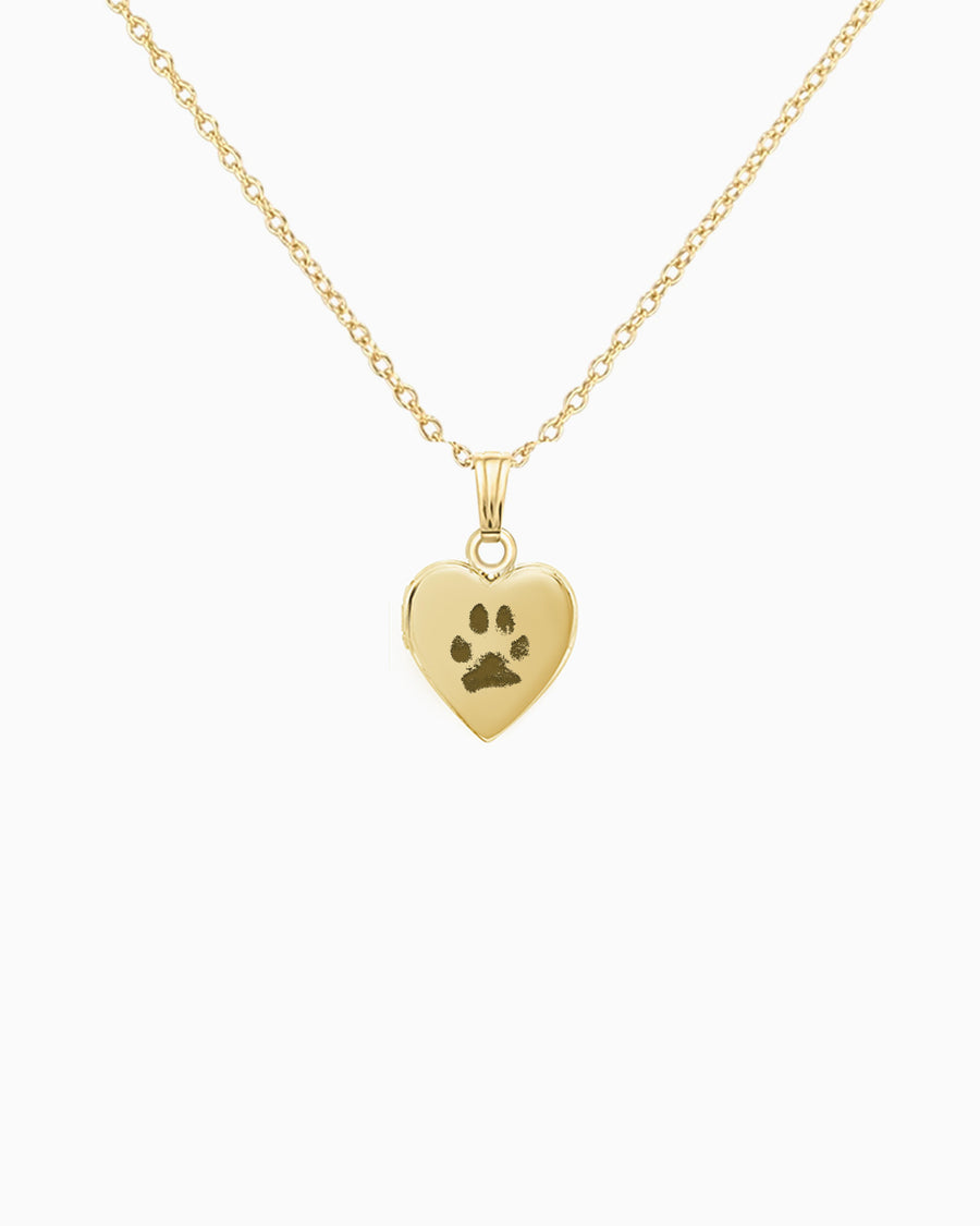 Custom Paw Print Heart Locket