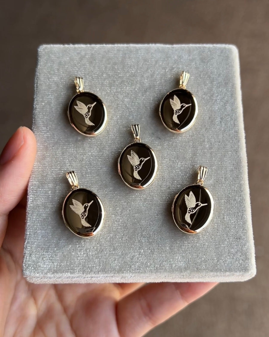 Hummingbird Oval Locket
