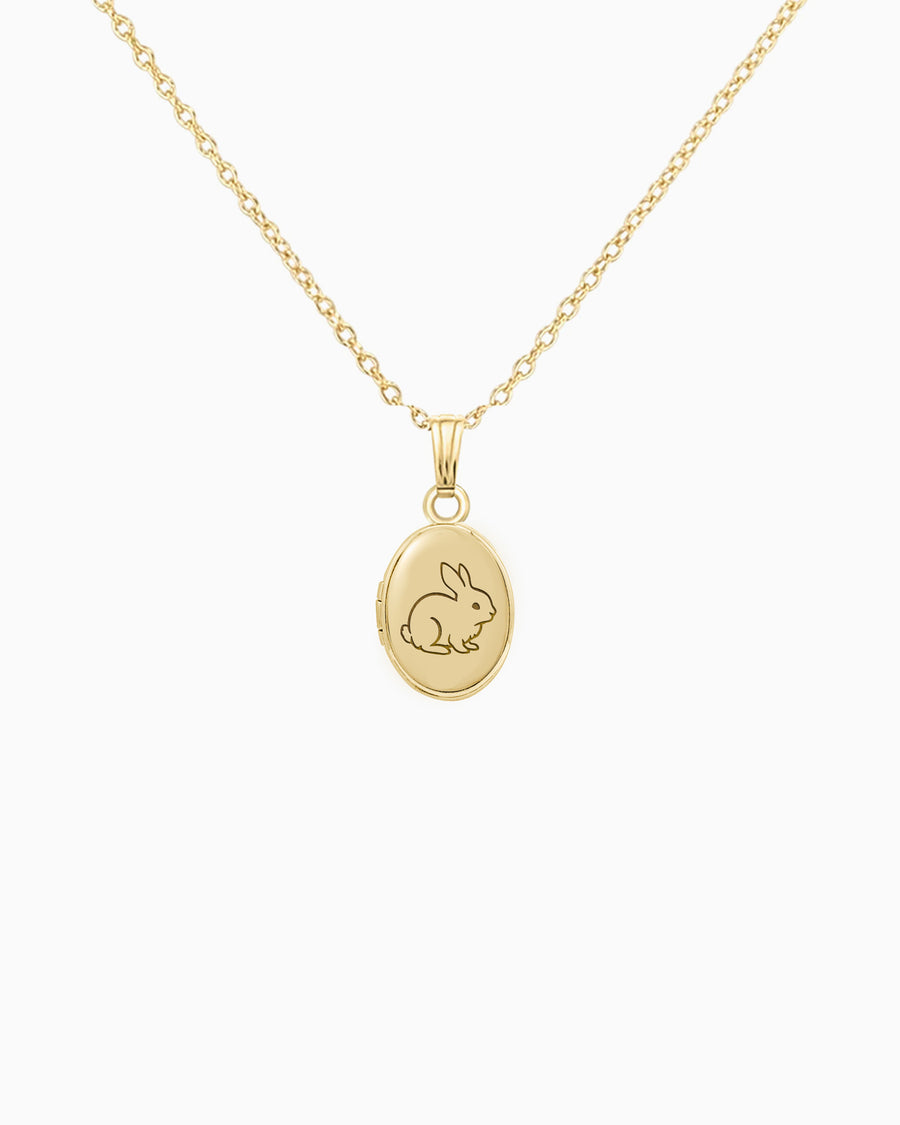 Bunny Rabbit Oval Locket
