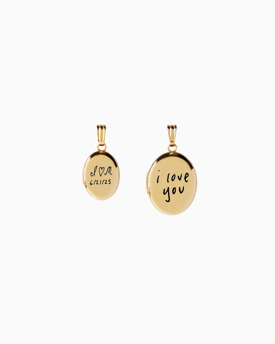 Custom Handwriting Oval Locket Charm