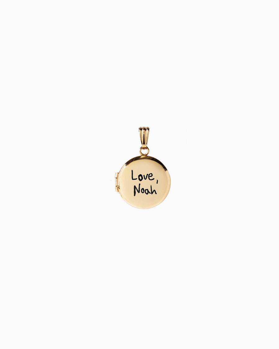 Custom Handwriting Round Locket Charm