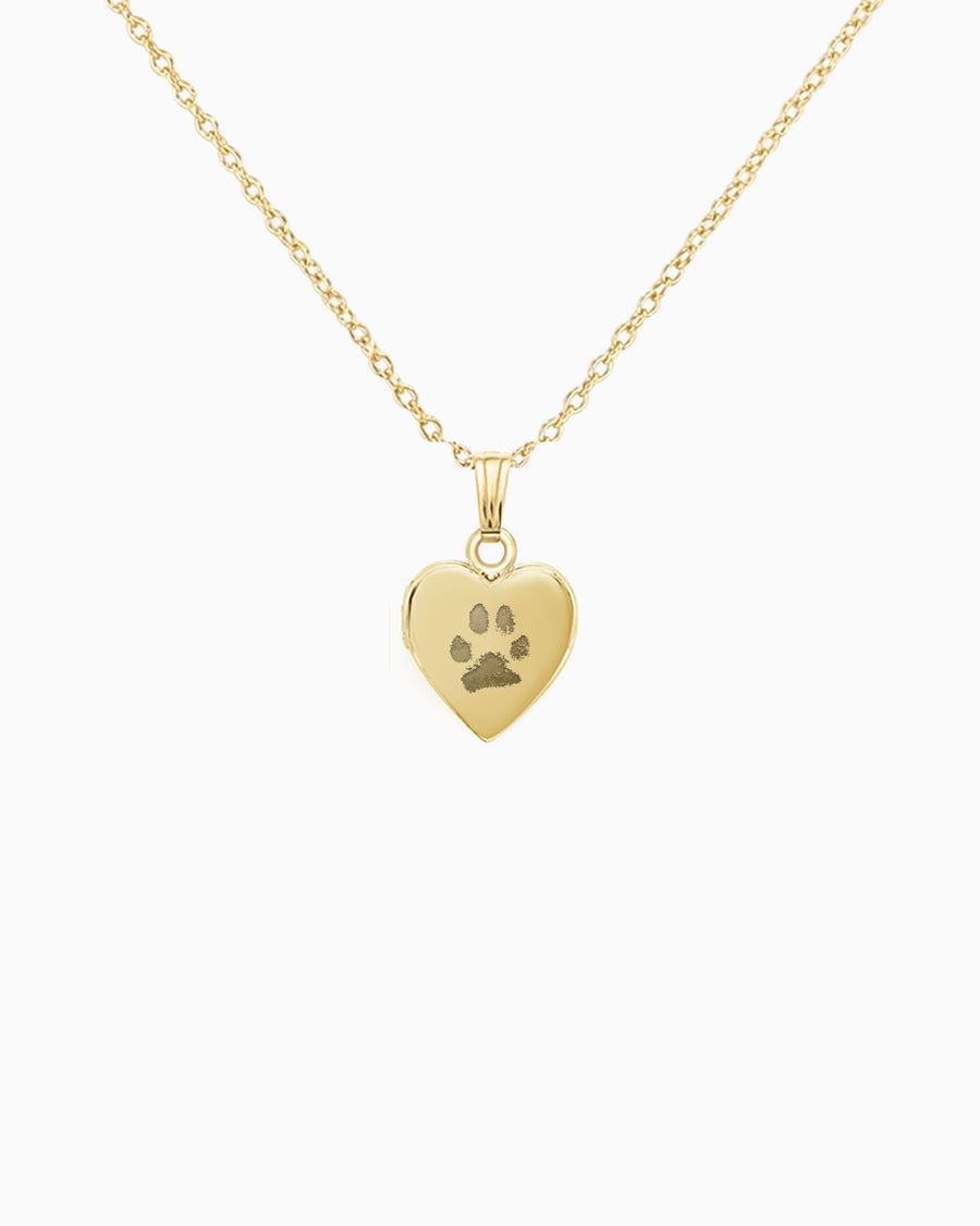 Custom Paw Print Heart Locket