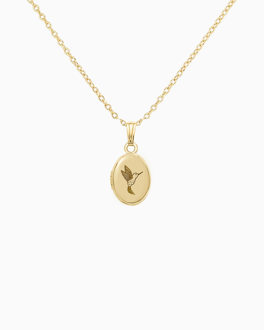 Hummingbird Oval Locket
