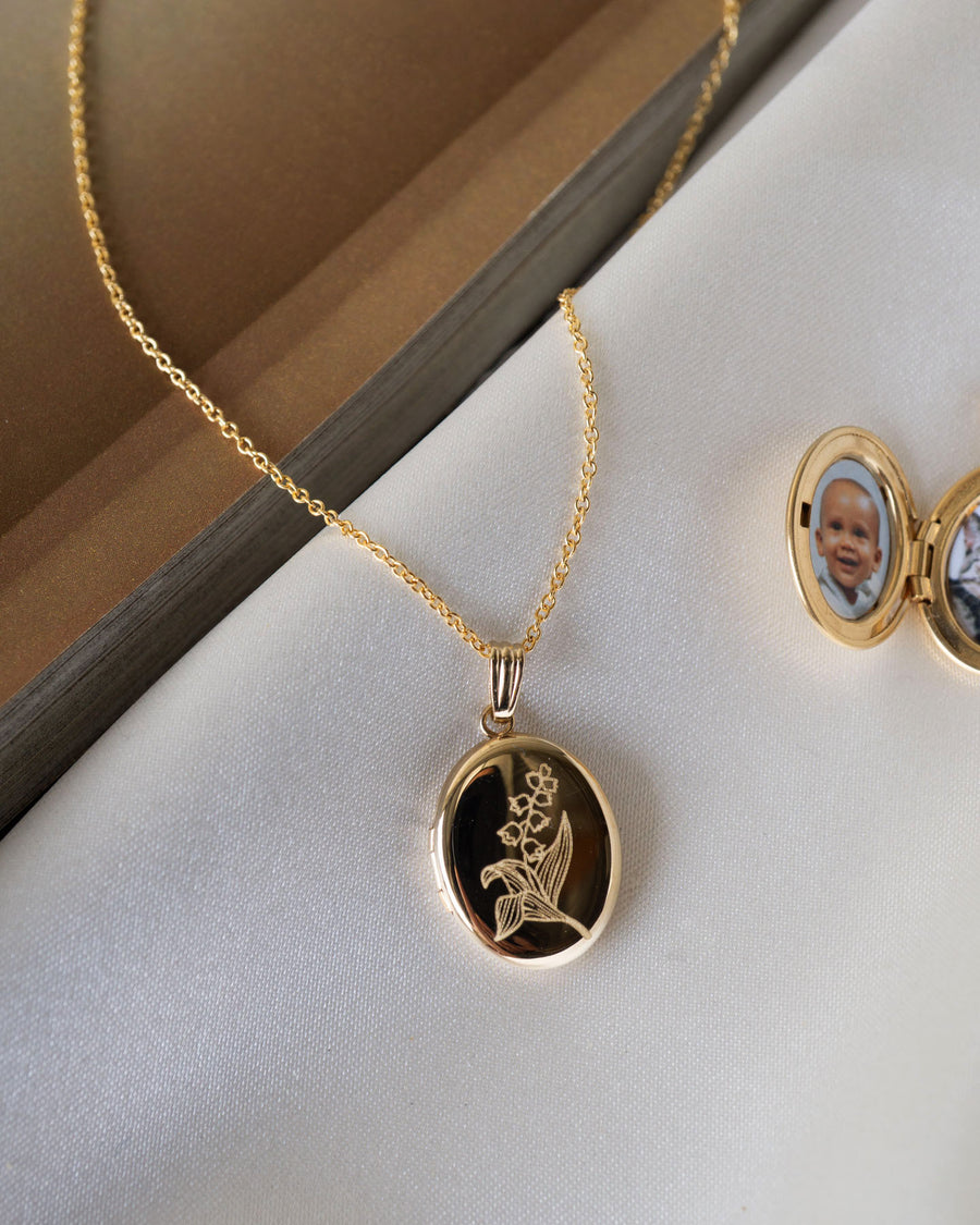 Lily of the Valley Oval Locket