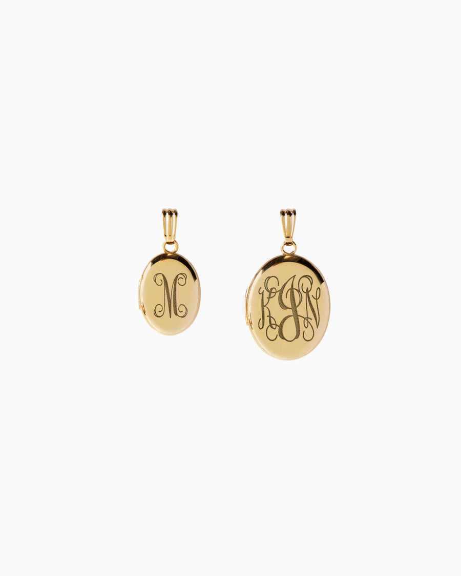 Monogram Oval Locket Charm