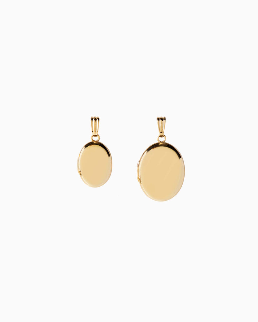 gold oval locket charm