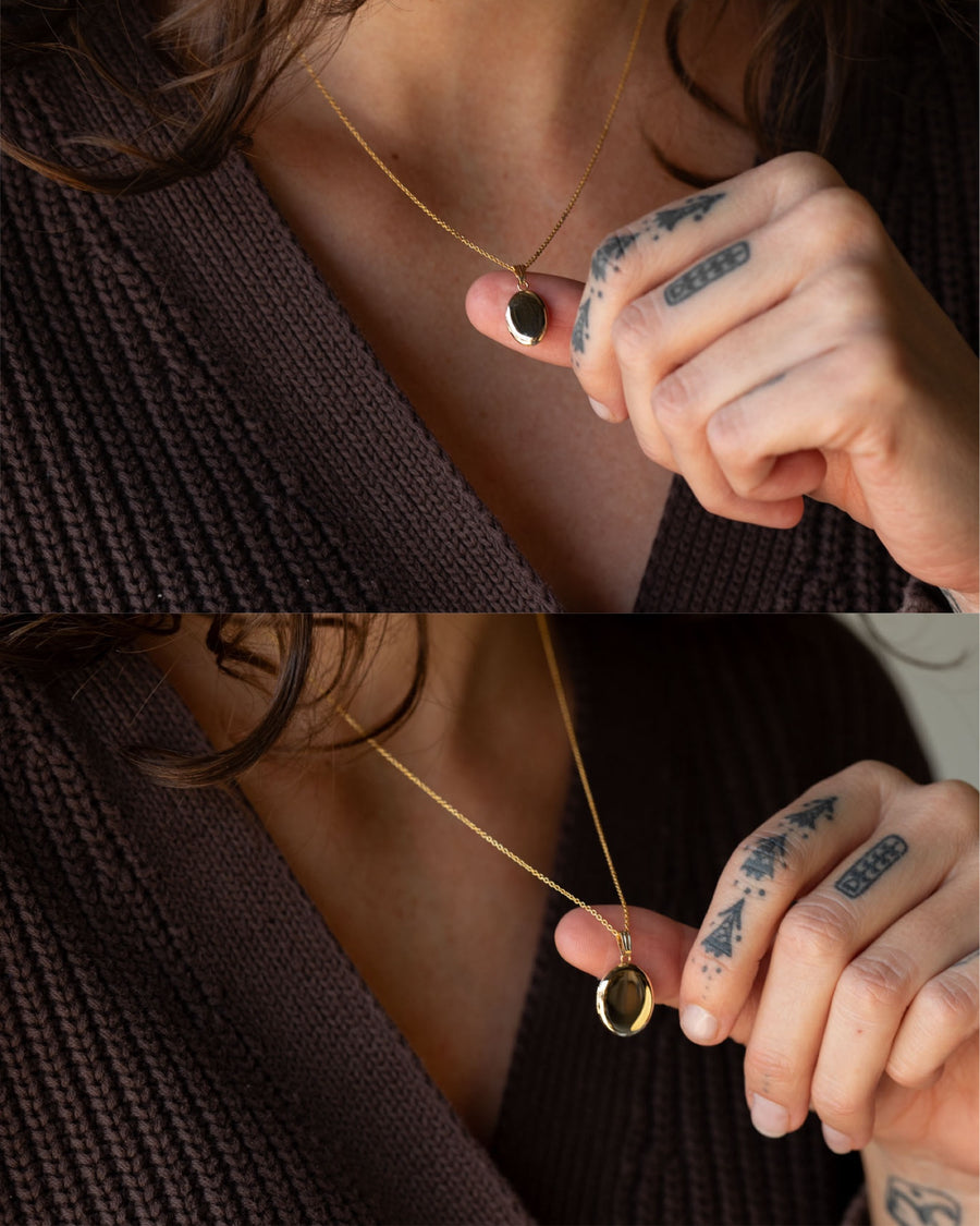 Cross Shine Oval Locket – Kindred Row - Main Image