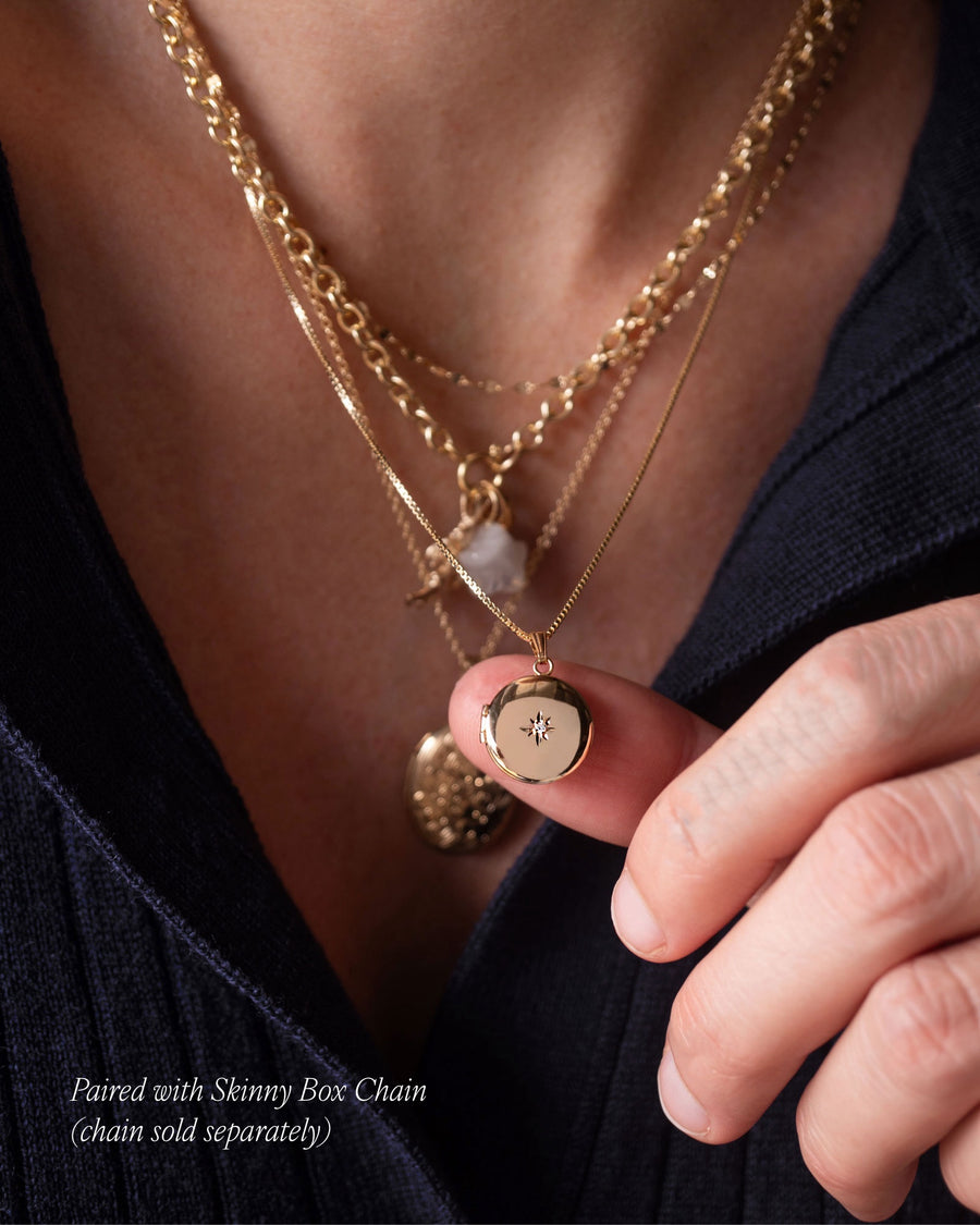 round diamond locket