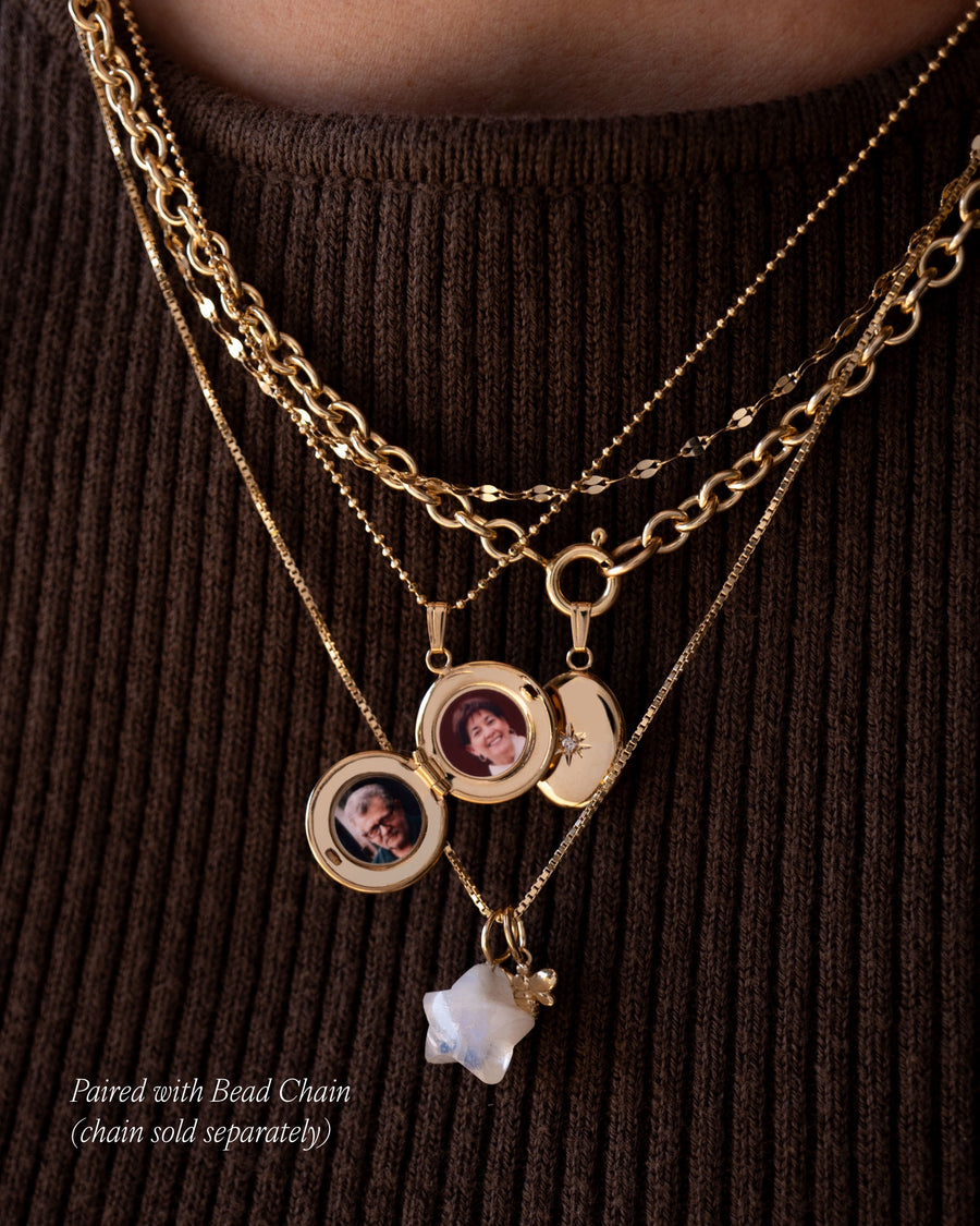 round diamond locket