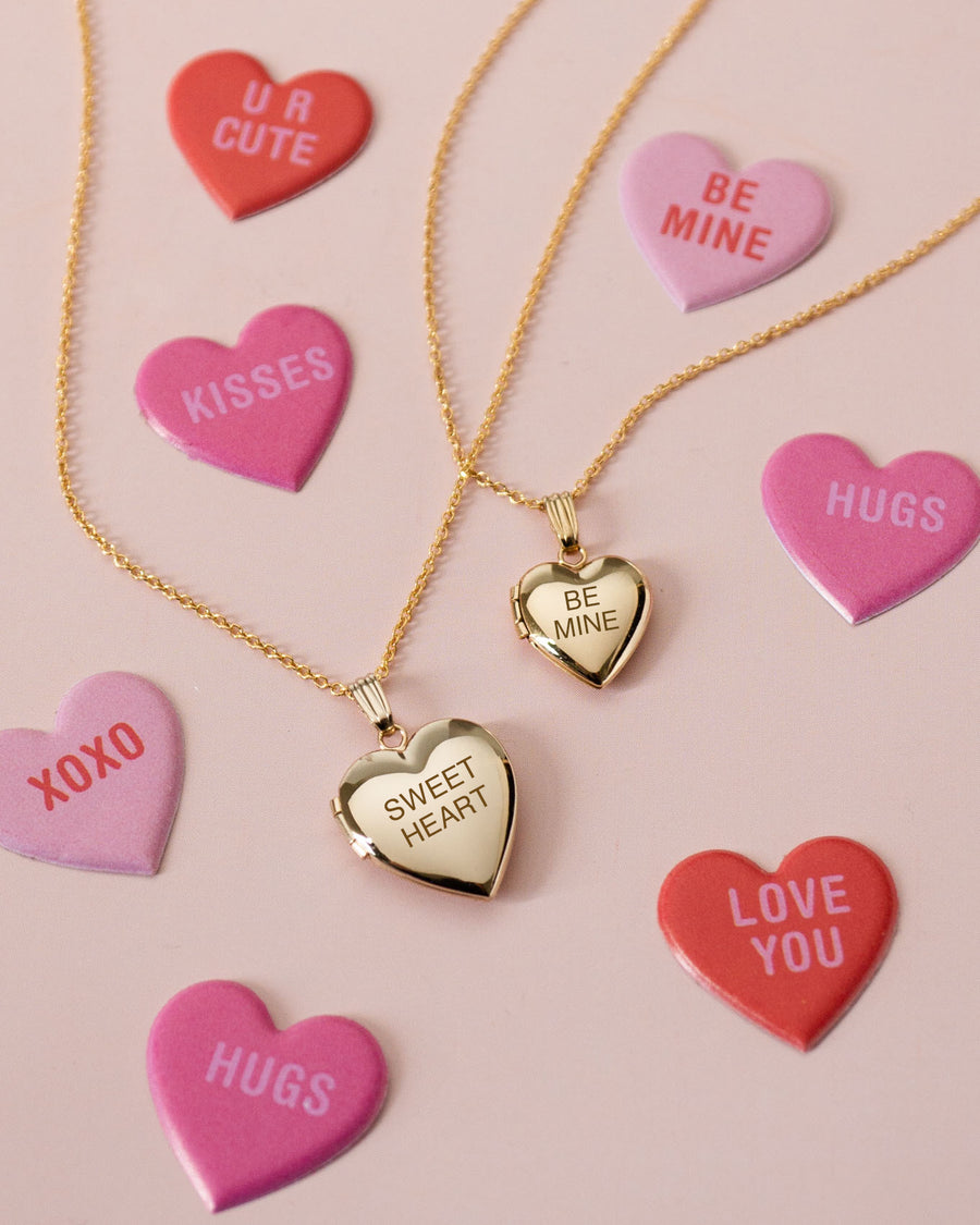 Conversation Candy Heart Locket