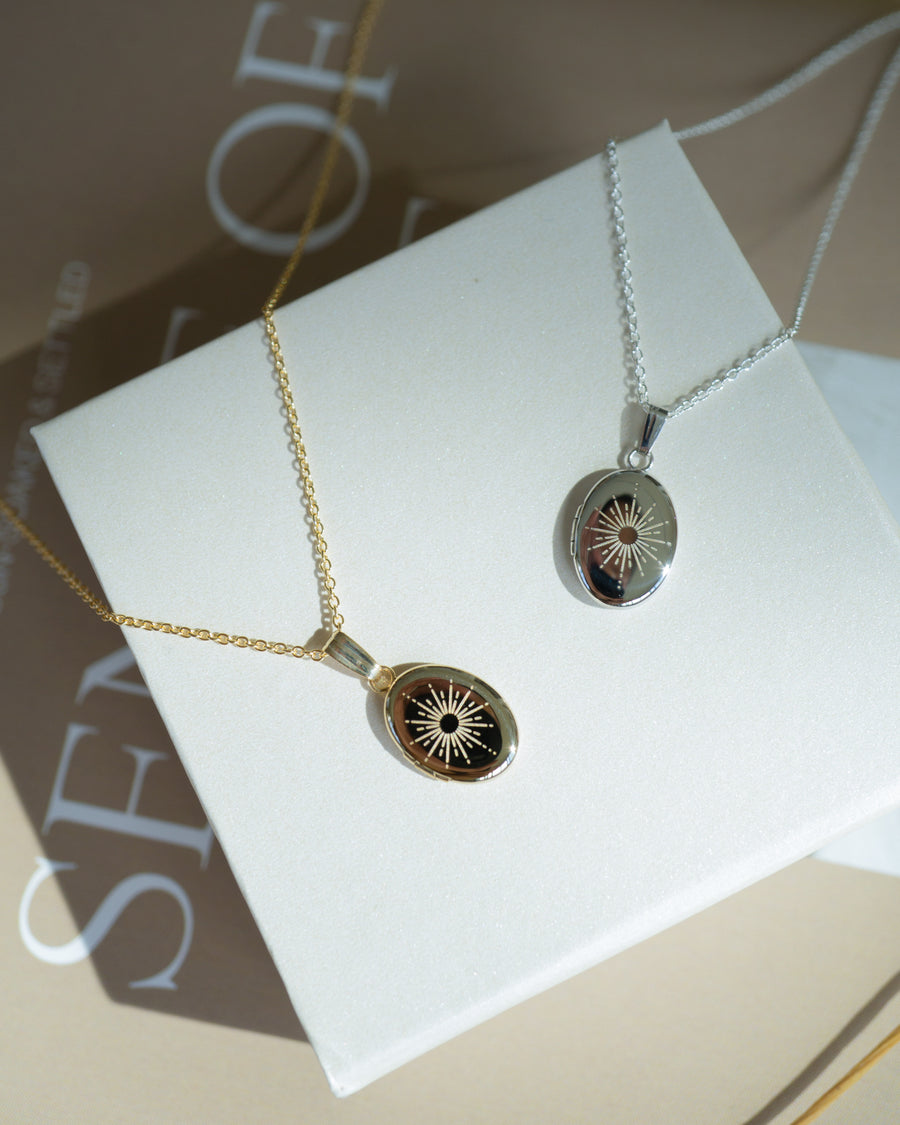 Sun Chain Locket Sunshine Oval Locket – Kindred Row