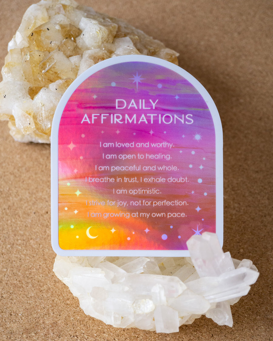 Daily Affirmations Holographic Sticker