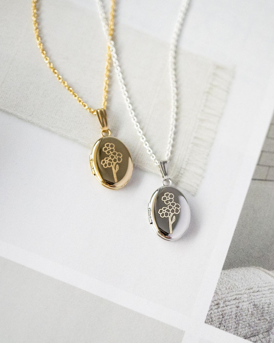 Forget-Me-Not Oval Locket