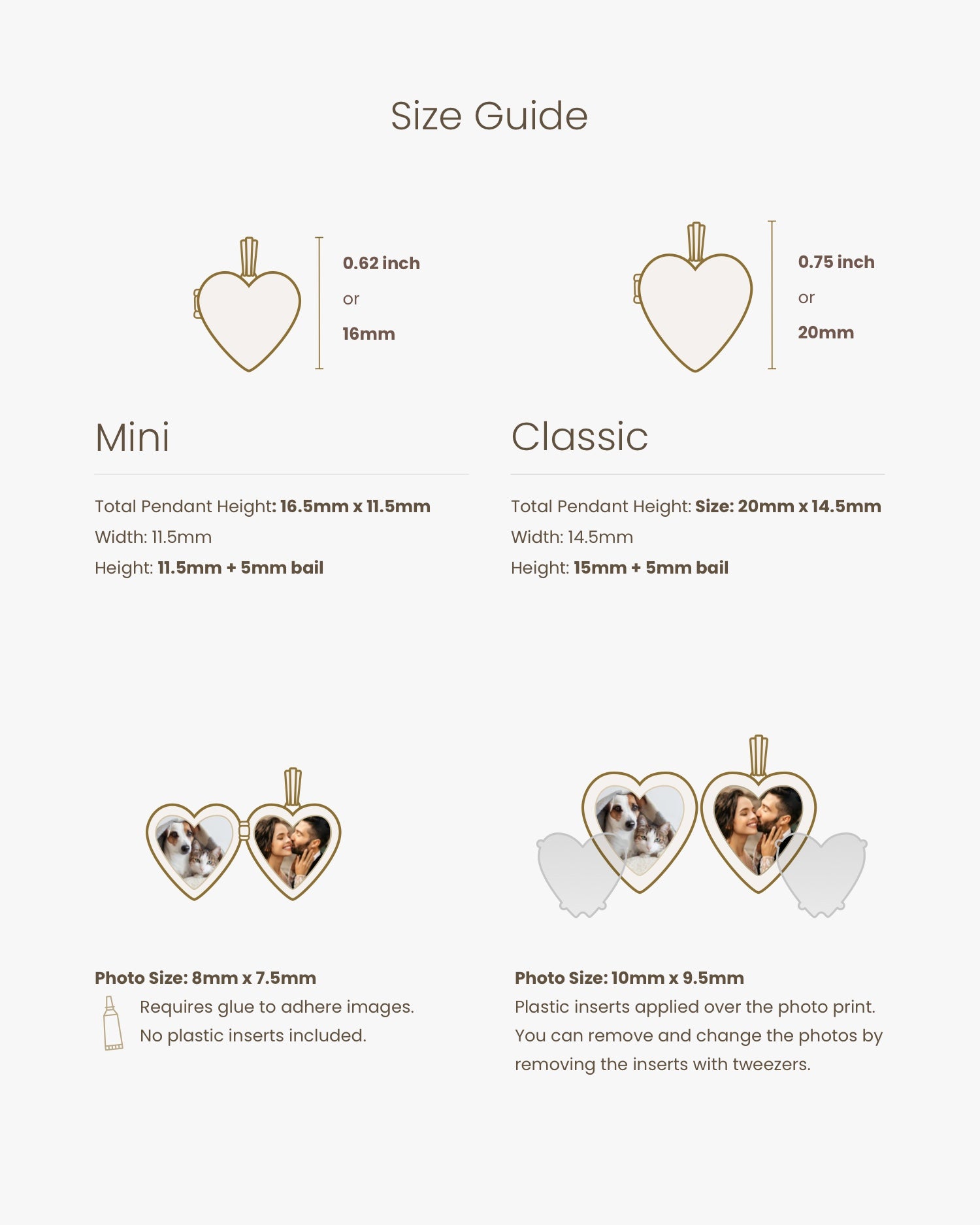 Locket Size Ranges Butterfly Heart Locket – Kindred Row