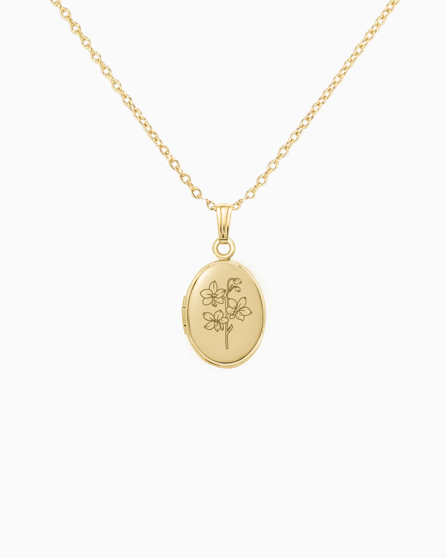 Orchid Oval Locket