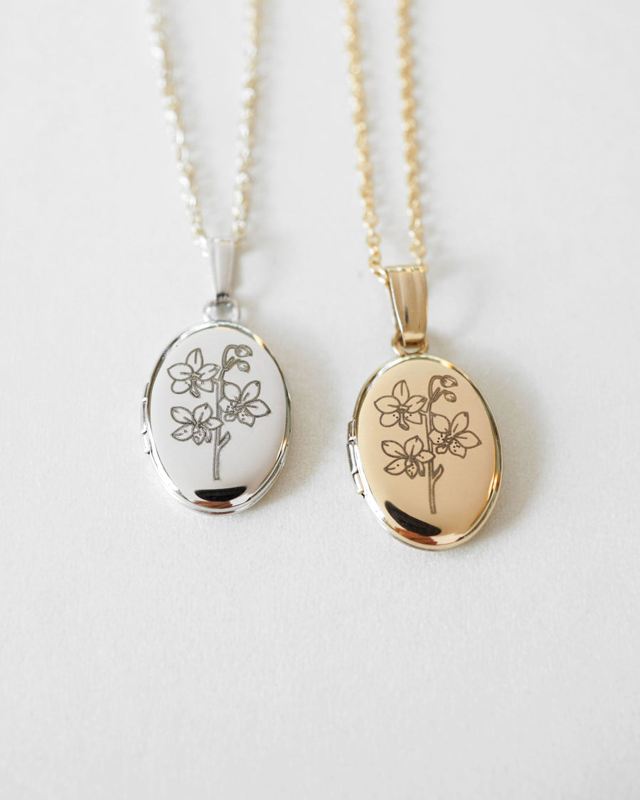 Orchid Oval Locket